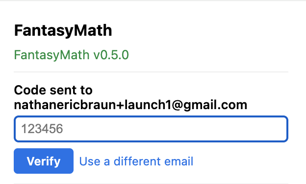 The popup's six-digit code field